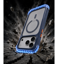 Capa 1 Kase AirShield para iPhone 18 Pro azul com MagSafe, estrutura robusta de policarbonato e botões em alumínio.