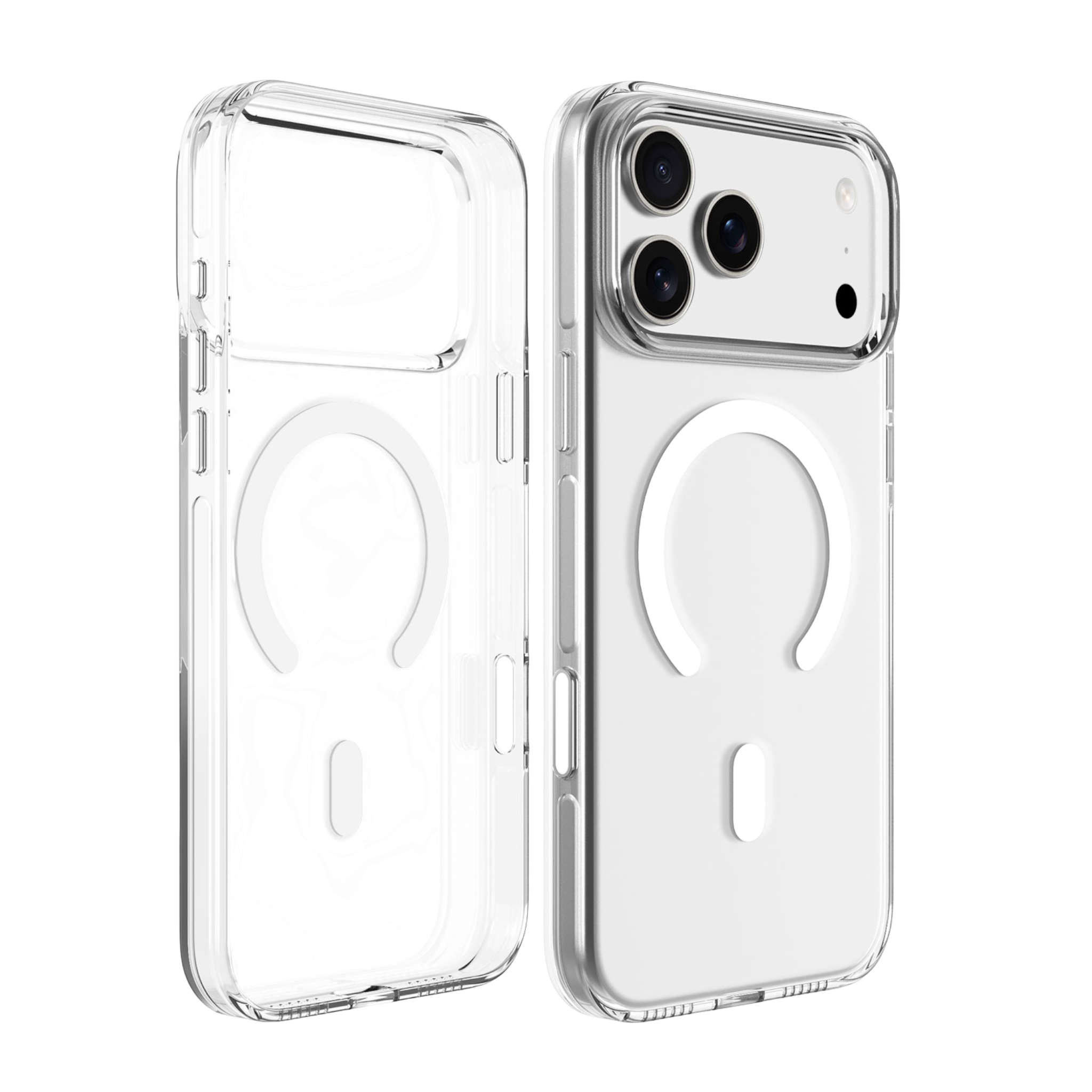 Capa transparente 1 Kase New Krystal para iPhone 18 Pro em policarbonato com tecnologia MagSafe e botões em alumínio