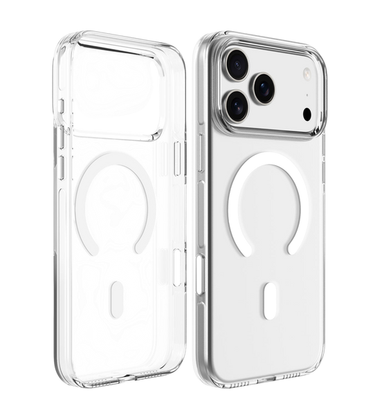 Capa transparente 1 Kase New Krystal para iPhone 18 Pro em policarbonato com tecnologia MagSafe e botões em alumínio