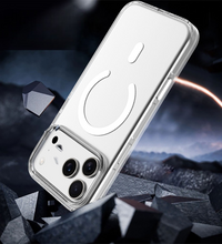 Capa transparente 1 Kase para iPhone 18 Pro em policarbonato com tecnologia MagSafe e botões em alumínio
