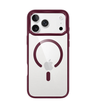Capa 1 Kase Ultra Hybrid para iPhone 18 Pro na cor bordô com traseira transparente e suporte magnético MagSafe