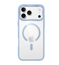 Capa 1 Kase Ultra Hybrid azul para iPhone 18 Pro com tecnologia MagSafe, traseira transparente e aro de câmera